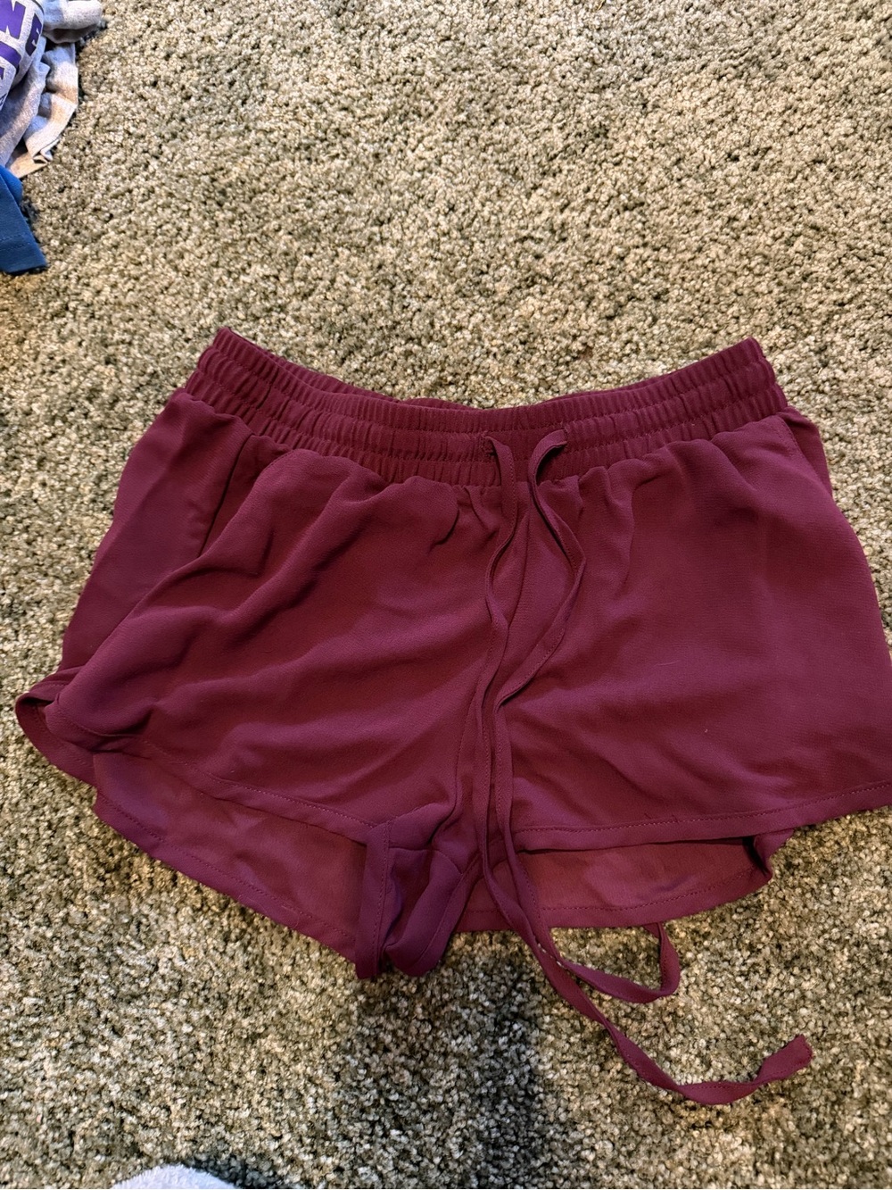 Forever 21 Maroon Drawstring Athletic Shorts